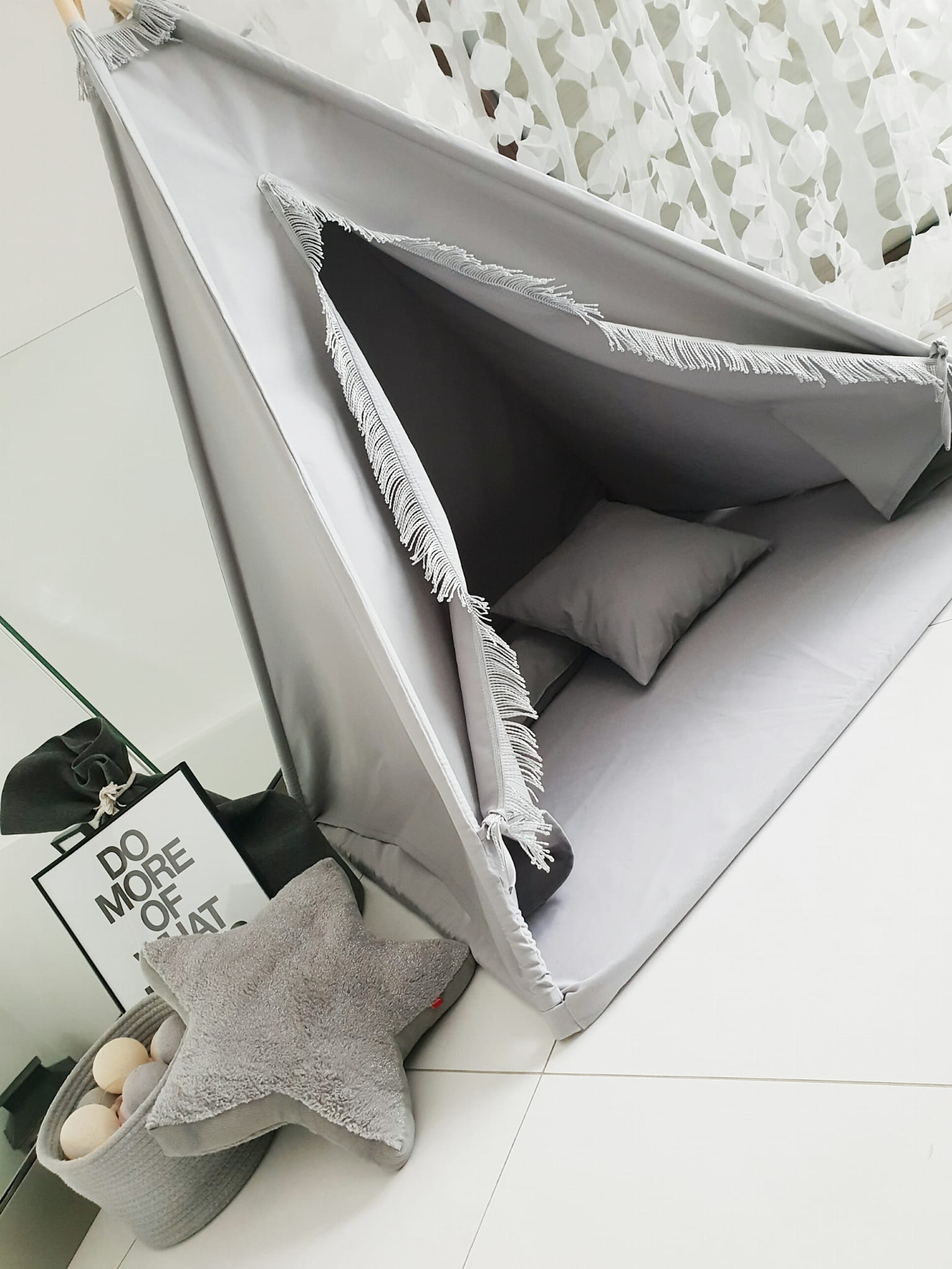 Bavlněné dětské teepee s podložkou a polštáři