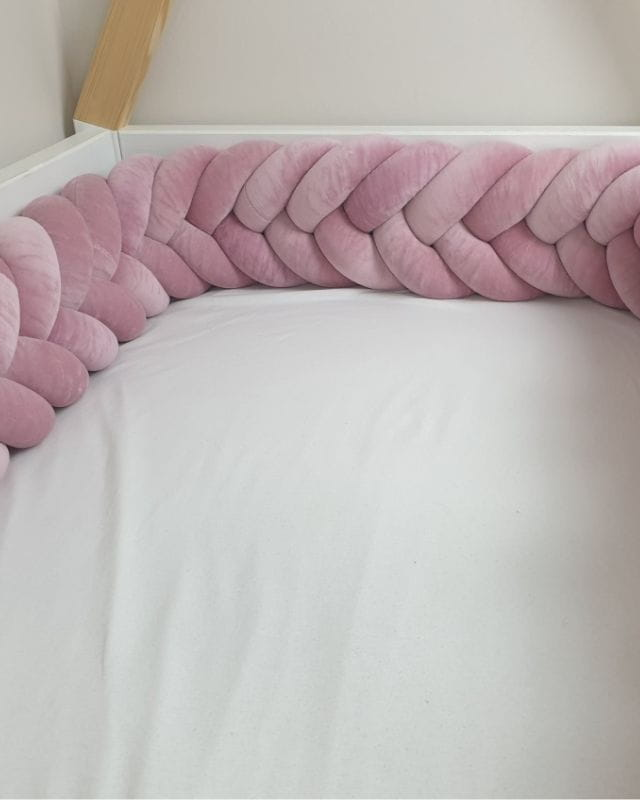 Mantinel do postýlky - Rybí cop - Tmavě růžový (120-400 cm)