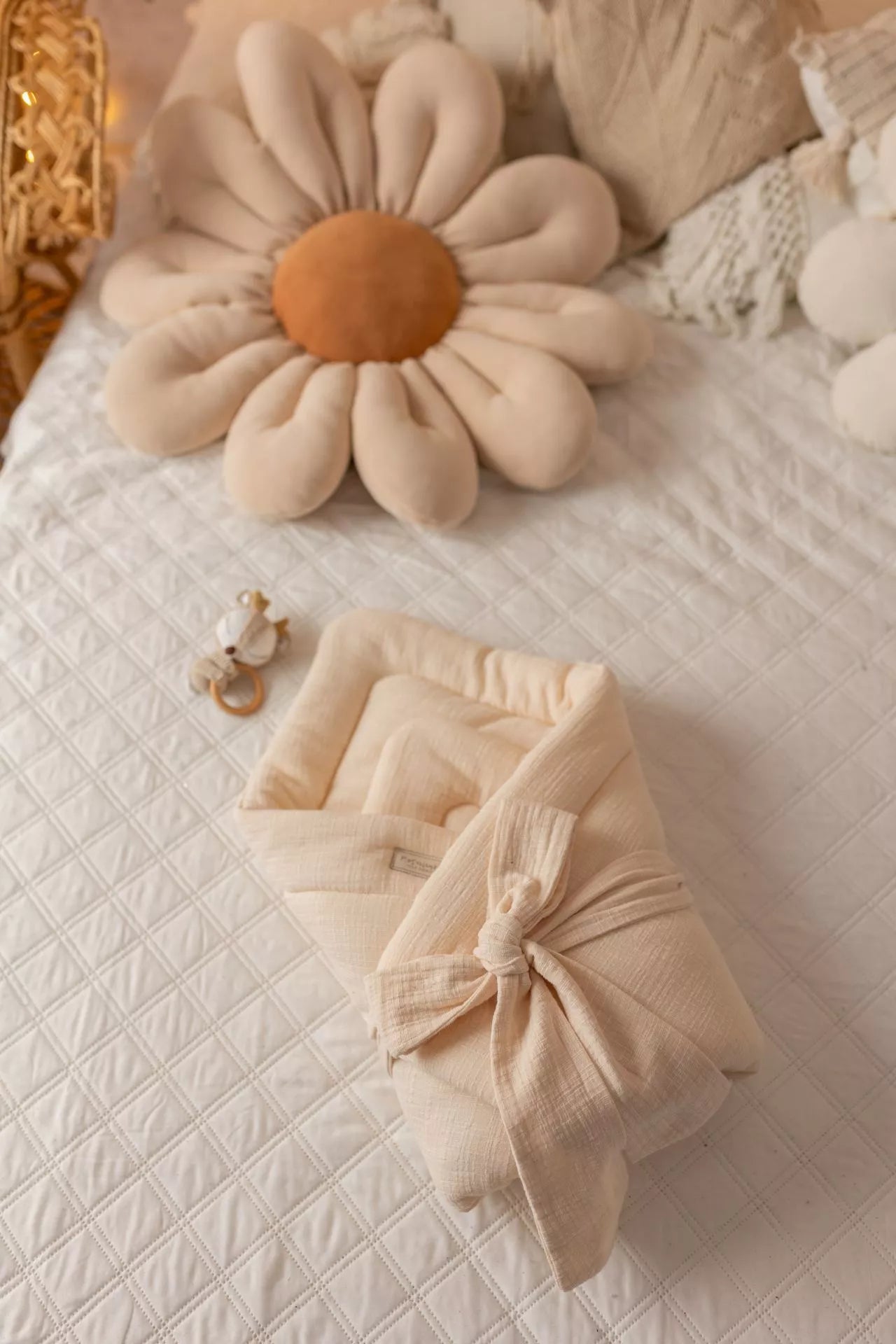 Zavinovačka pro novorozence – 100% mušelín LinenLook – vanilková