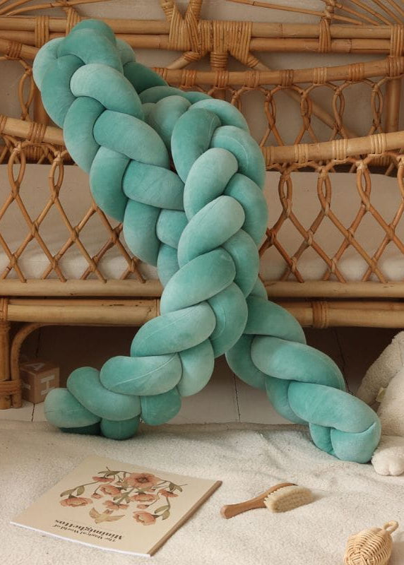 Mantinel do postýlky - Pletený cop (klasický) - Mátově zelená (120-400 cm)