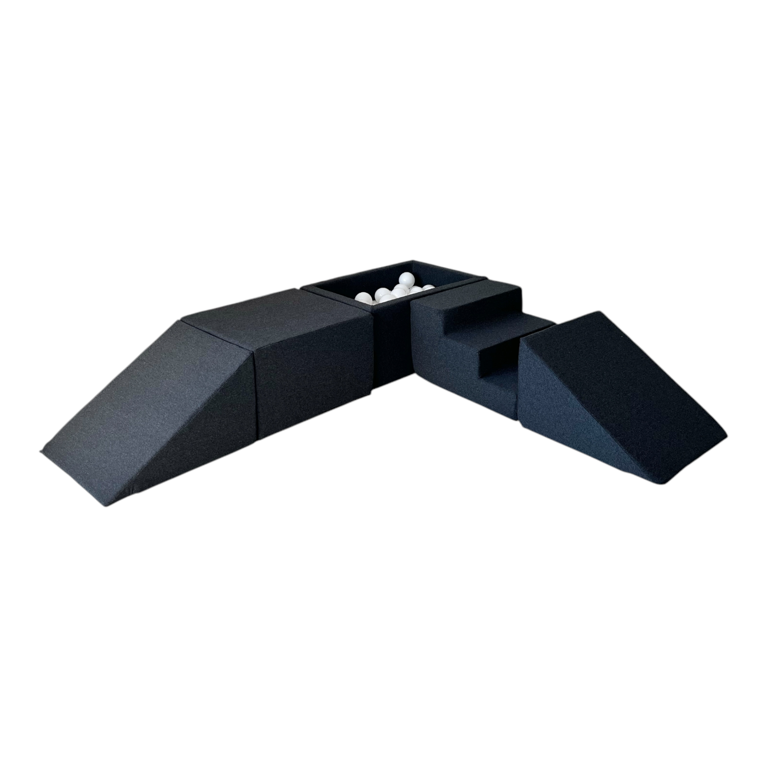 5dílná pěnová hrací sada s mini bazénkem a 100 míčky – bavlna (6 barev)