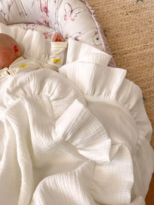Light Organic Muslin Baby Blanket – cream 4