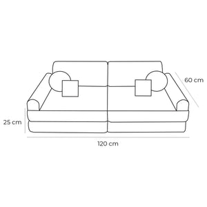 Medium Modular Sofa for Kids - Aesthetic Turquoise
