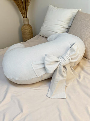 Soft linen nursing pillow beige