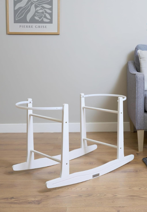 Dřevěný houpací stojan pro Mojžíšův koš (2 barvy)