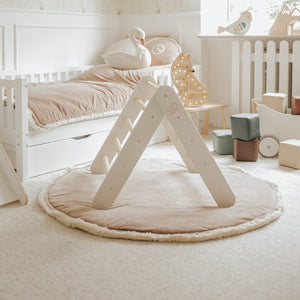 Ladder With a Slide-Climbing Wall - White