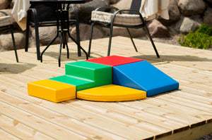 Soft Play 5 Foam Block Set - Multi Color Corner Climber