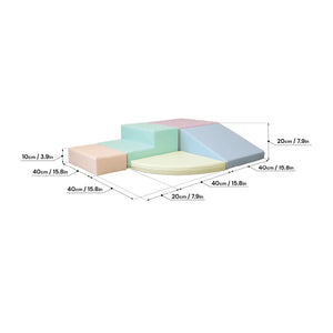 Soft Play 5 Foam Block Set - Light Pastel Corner Climber