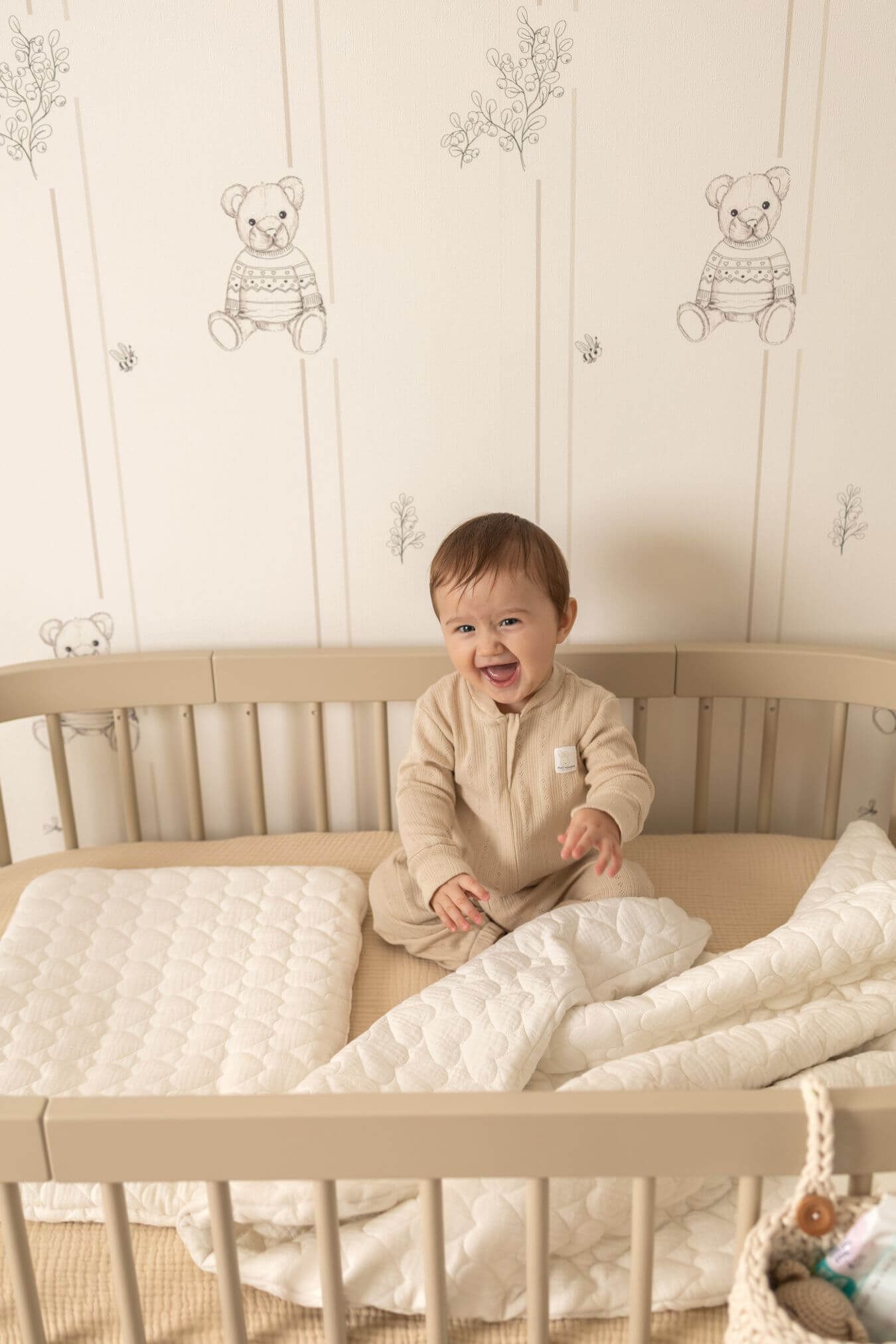 Mušelínová ložní souprava s výplní pro miminka (přikrývka + polštář) – Prošívaná srdíčka