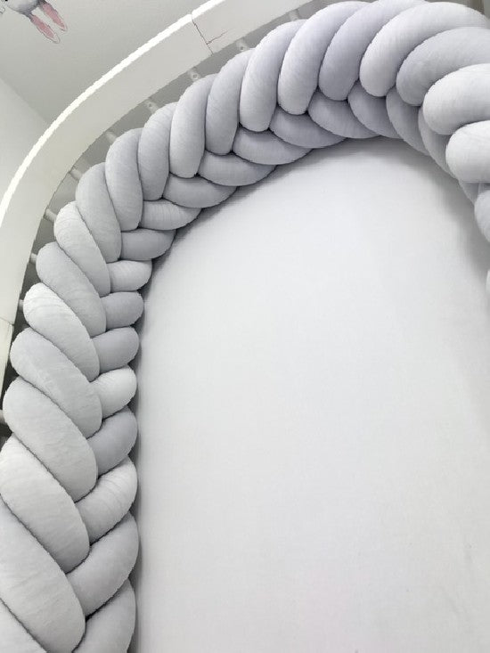 Mantinel do postýlky - Rybí cop - Světle šedý (120-400 cm)