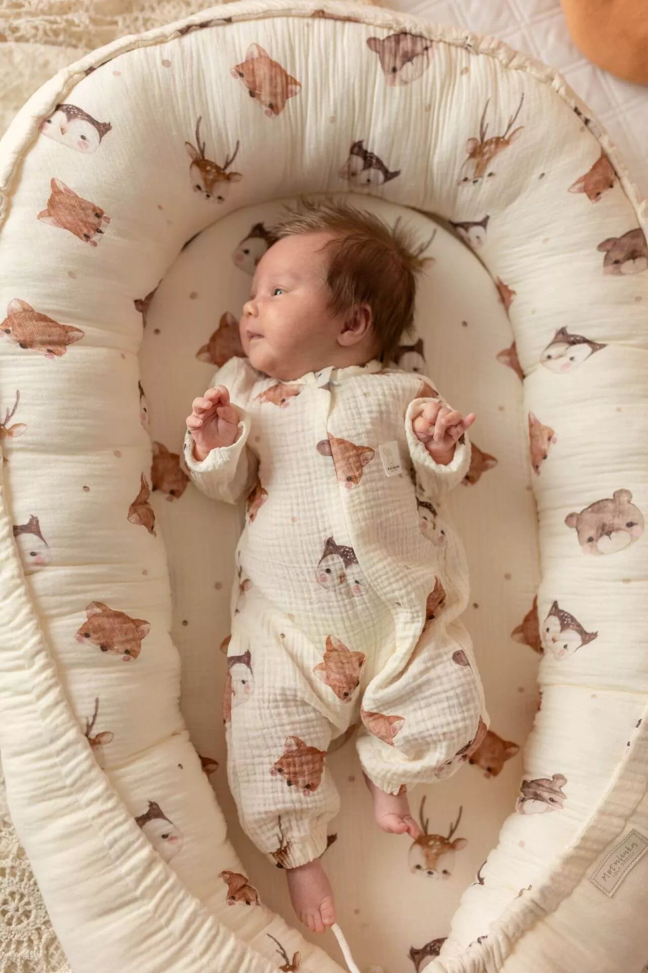 Kolekce Forest Friends – dětské hnízdo, zavinovačka a deky