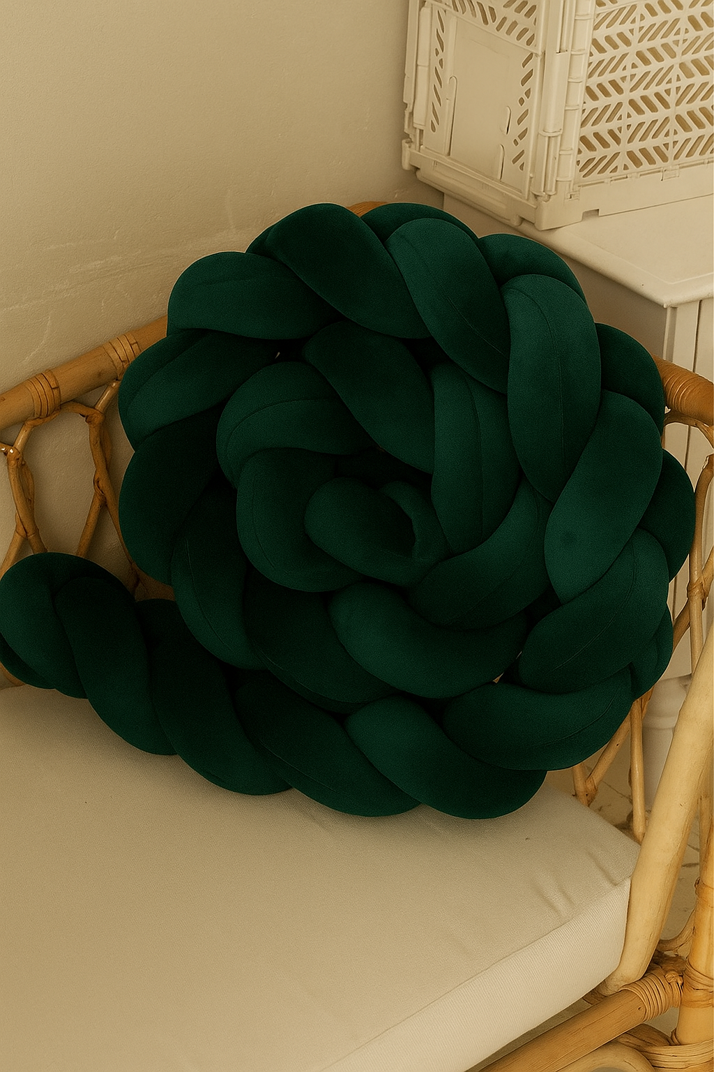 Ochranný mantinel do postýlky - Pletený cop - Tmavě zelená (120-400 cm)