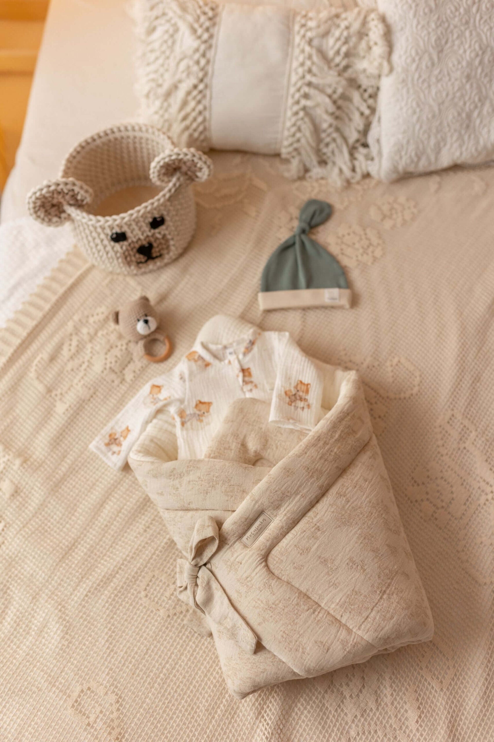 Zavinovačka pro novorozence – Vintage bavlna & len