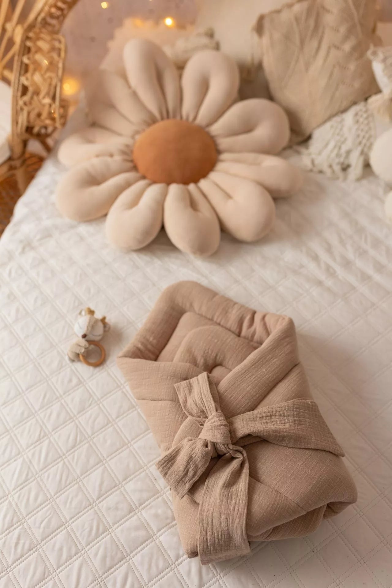 Zavinovačka pro novorozence – 100% mušelín LinenLook – cappuccino