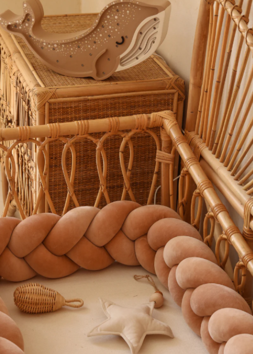 Caramel breathable cot bed bumper