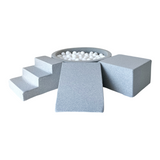 3dílná pěnová hrací sada se suchým bazénkem a 200 míčky – Bavlna (6 barev)