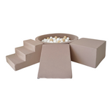 3dílná pěnová hrací sada se suchým bazénkem a 200 míčky – Bavlna (6 barev)