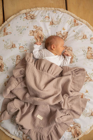 Light Organic Muslin Baby Blanket Beige