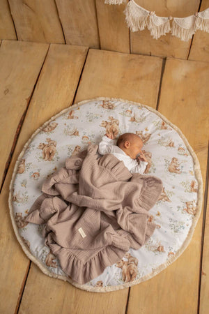 Light Organic Muslin Baby Blanket Beige 2