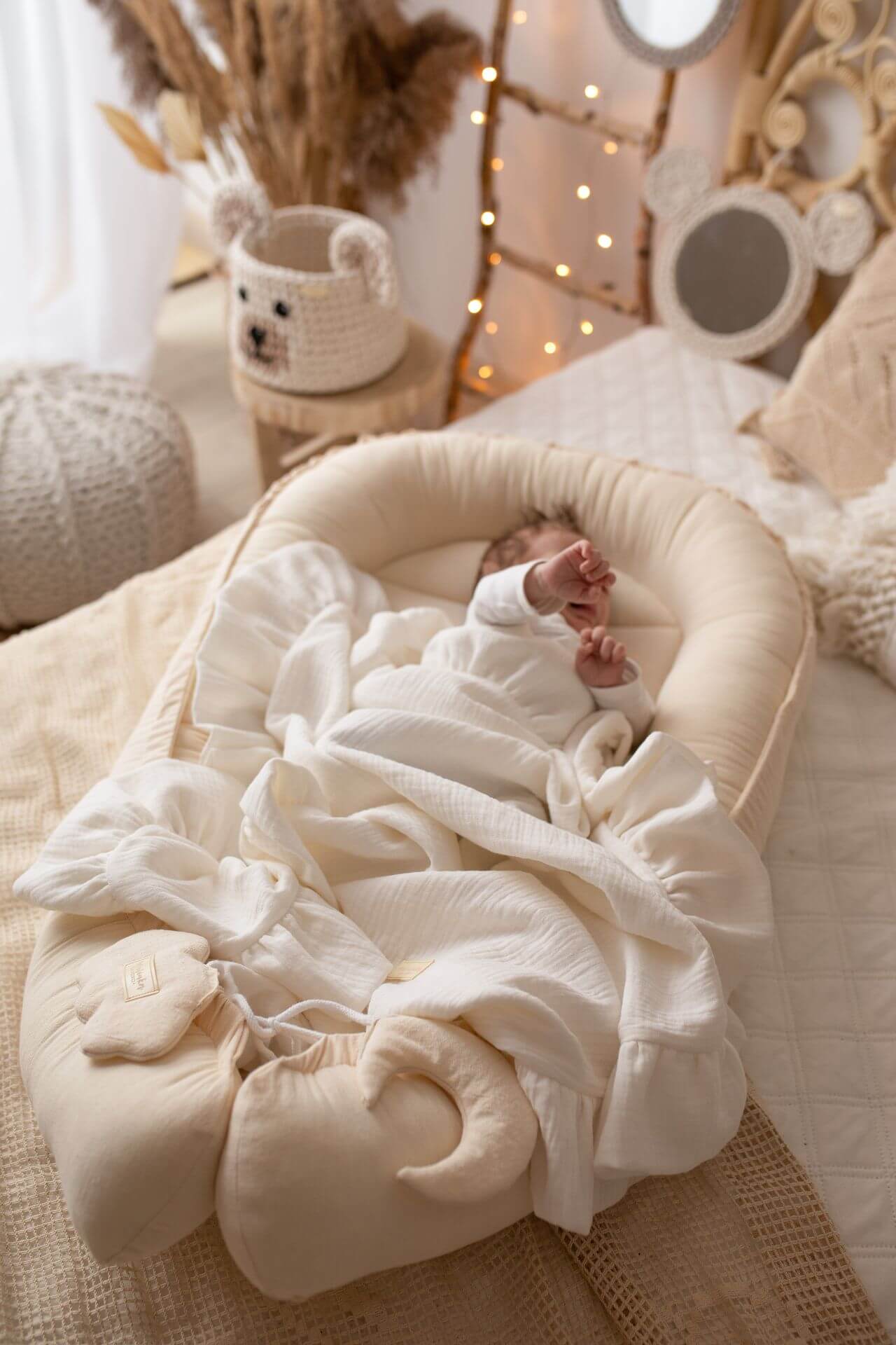 Light Organic Muslin Baby Blanket – cream 1