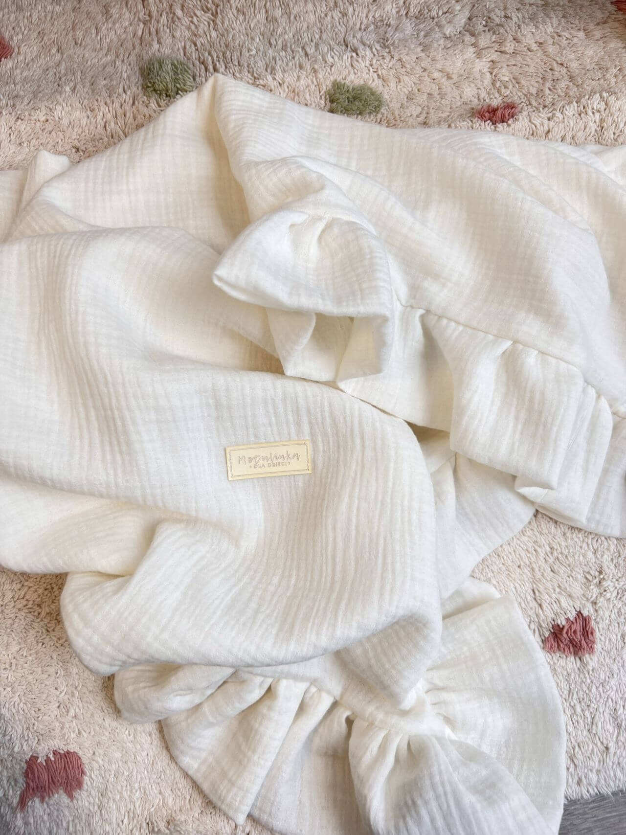 Light Organic Muslin Baby Blanket – cream 2