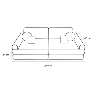 Large Modular Sofa for Kids - Premium Corduroy Ecru