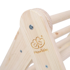 Ladder with a Slide-Climbing Wall - Natural Wood
