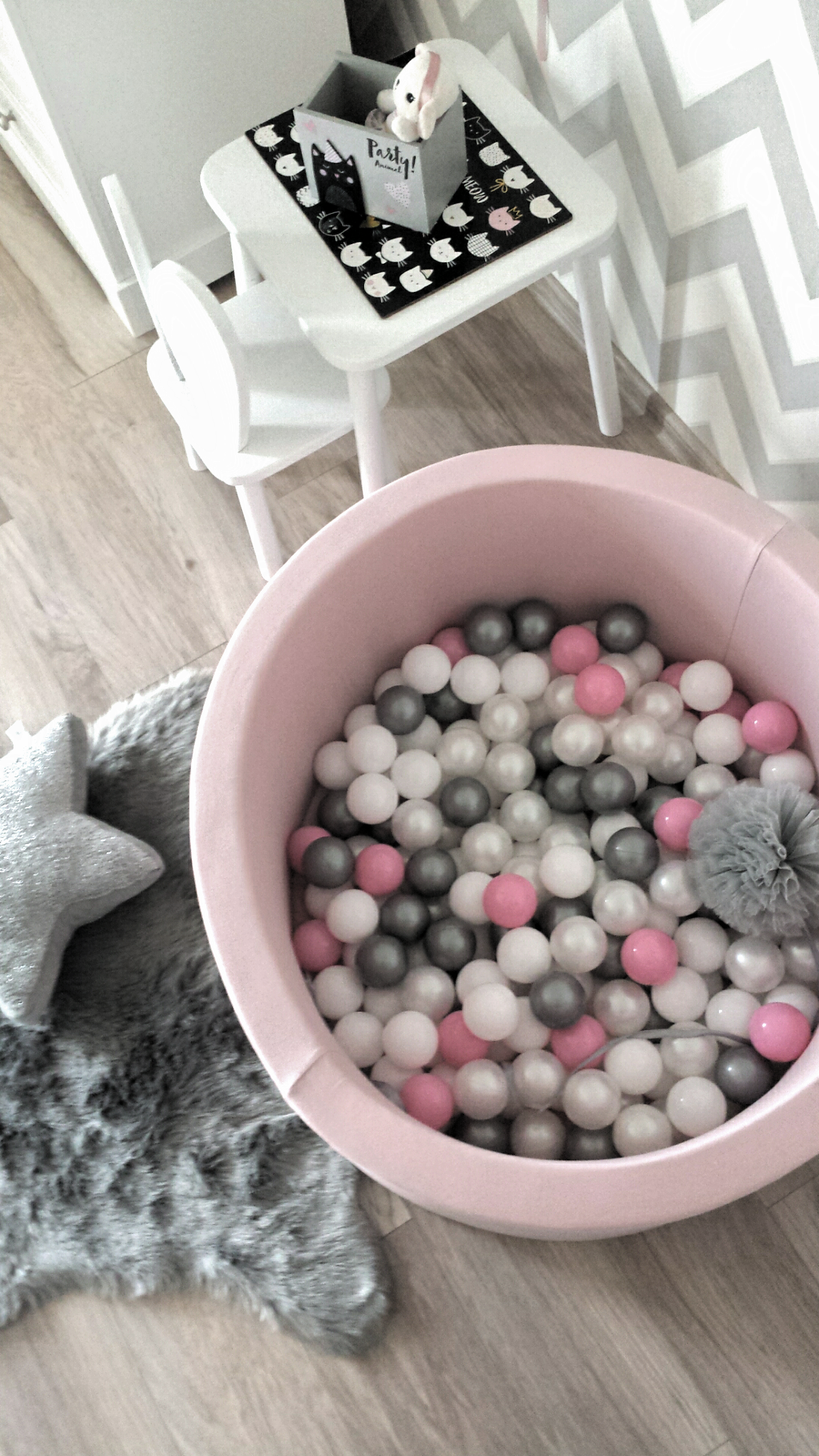 Prémiový bavlněný bazének s míčky – Pudrově Růžový (200–250 ks)