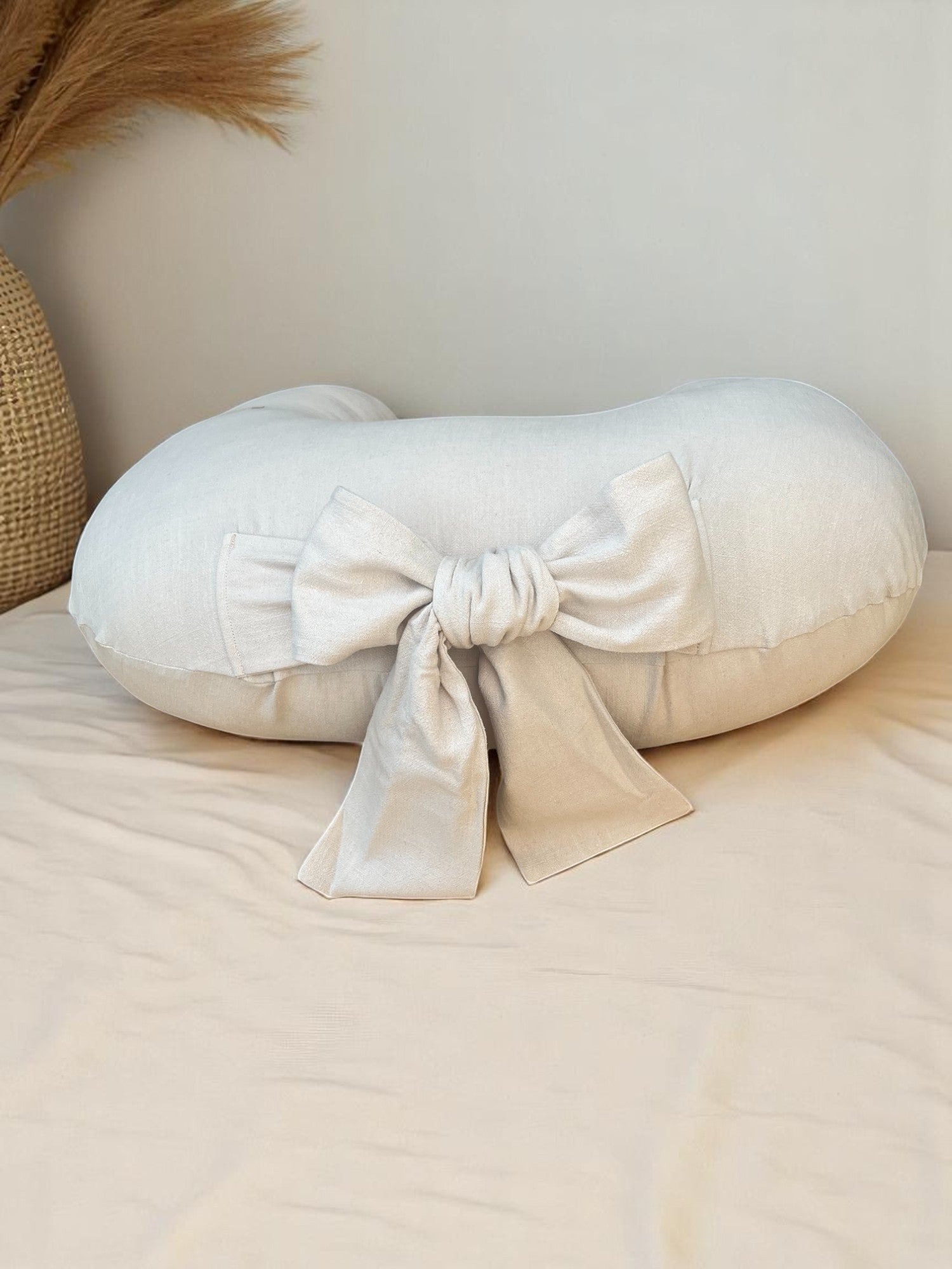 Soft linen nursing pillow beige