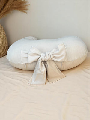 Soft linen nursing pillow beige