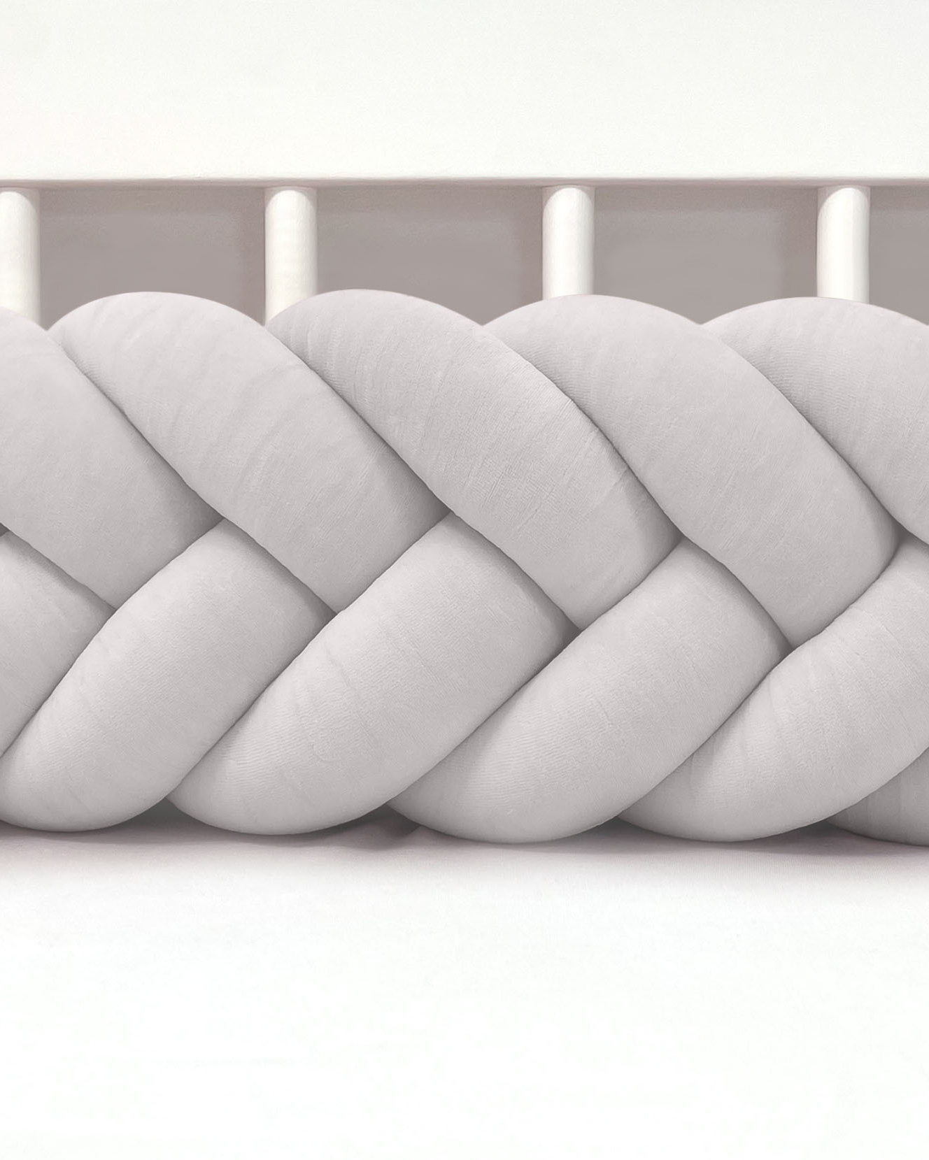 Mantinel do postýlky - Rybí cop - Světle šedý (120-400 cm)