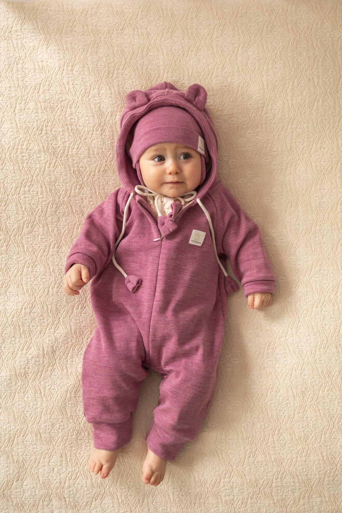 Přechodová kombinéza pro miminko z merino vlny - Jaro/Léto