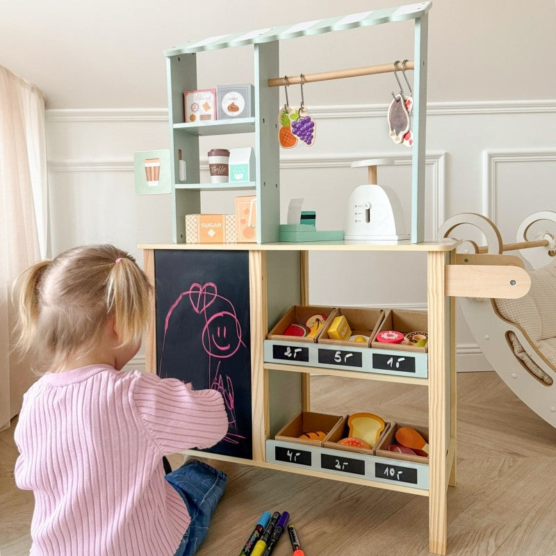 Large Multifunctional Wooden Food Truck Stand, 73 pcs
