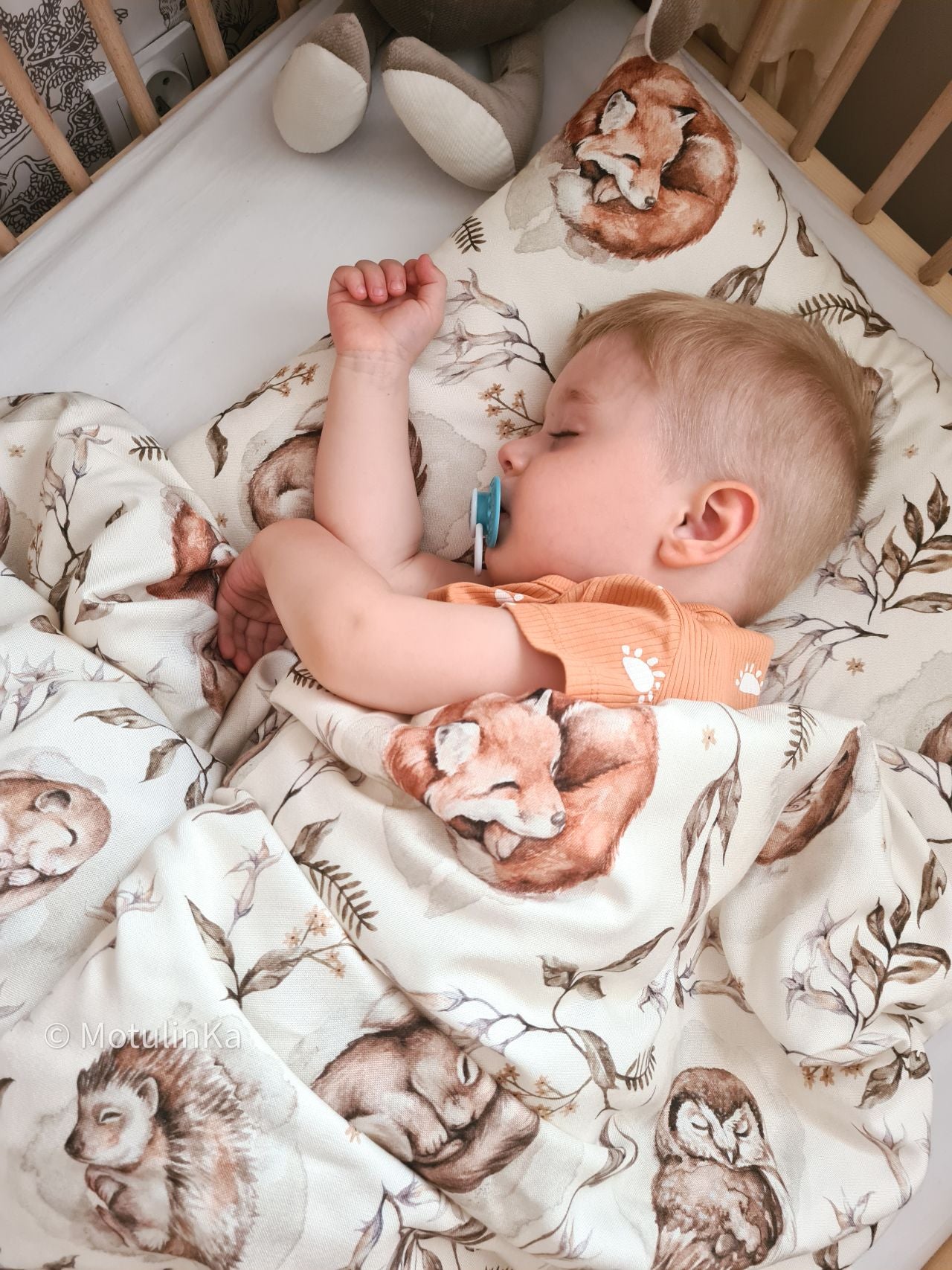 Dětská ložní souprava s výplní z prémiové bavlny - Lesní spáči