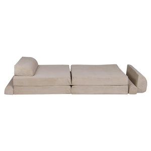 MeowBaby® Large Slimcord Premium Sofa - Ecru