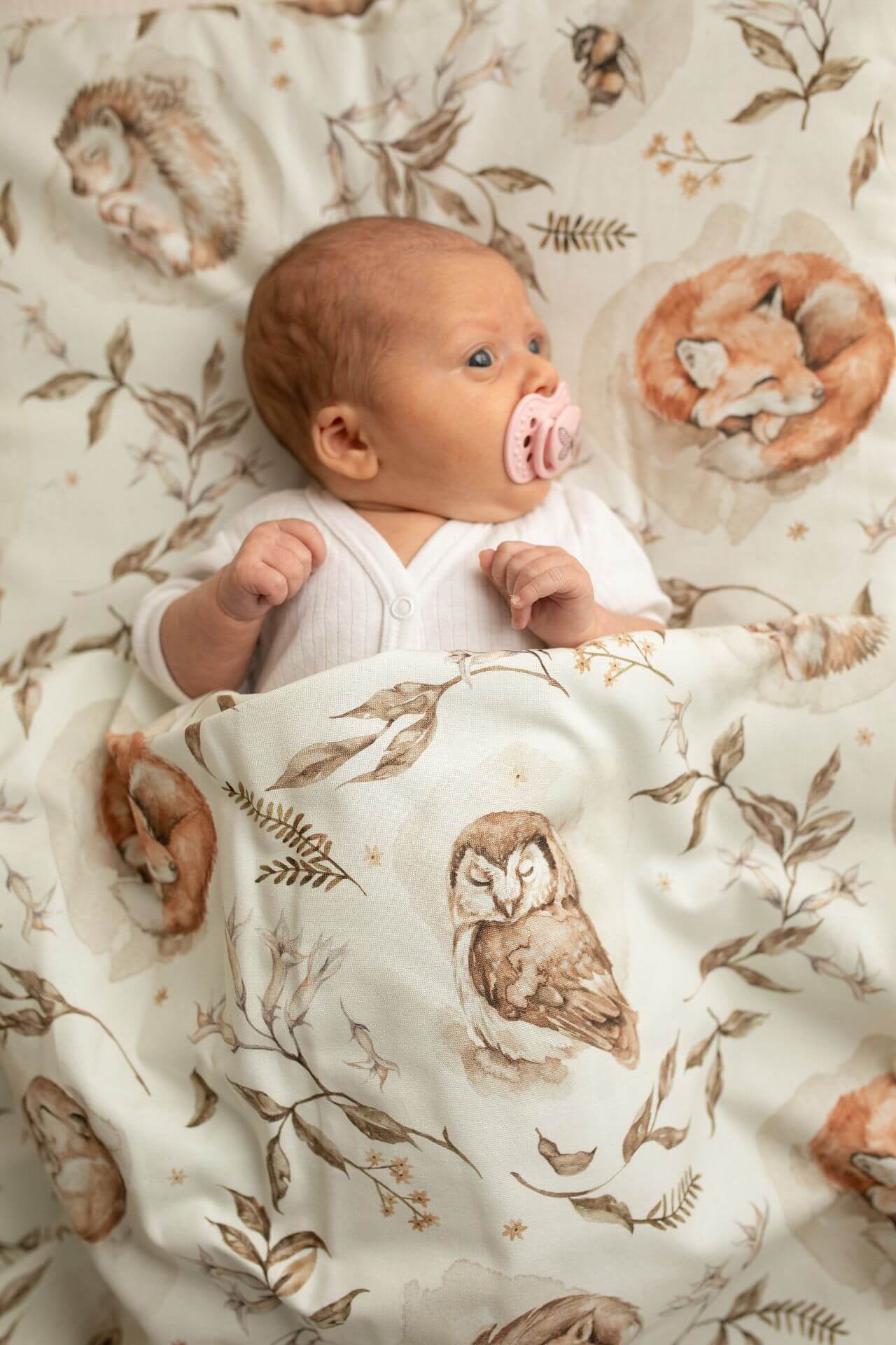 Dětská ložní souprava s výplní z prémiové bavlny - Lesní spáči