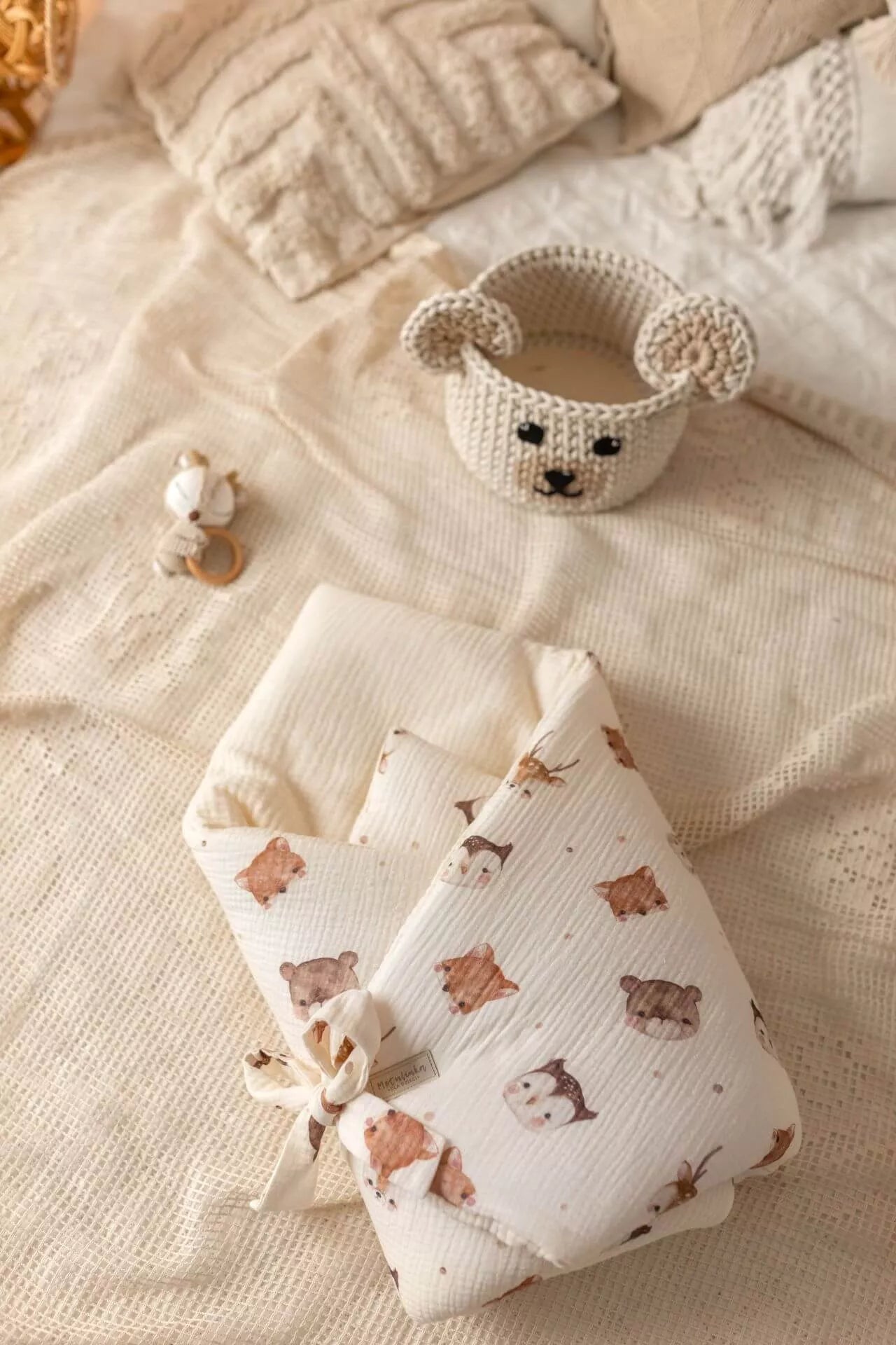 Zavinovačka pro novorozence – 100% mušelínová bavlna – Forest Friends