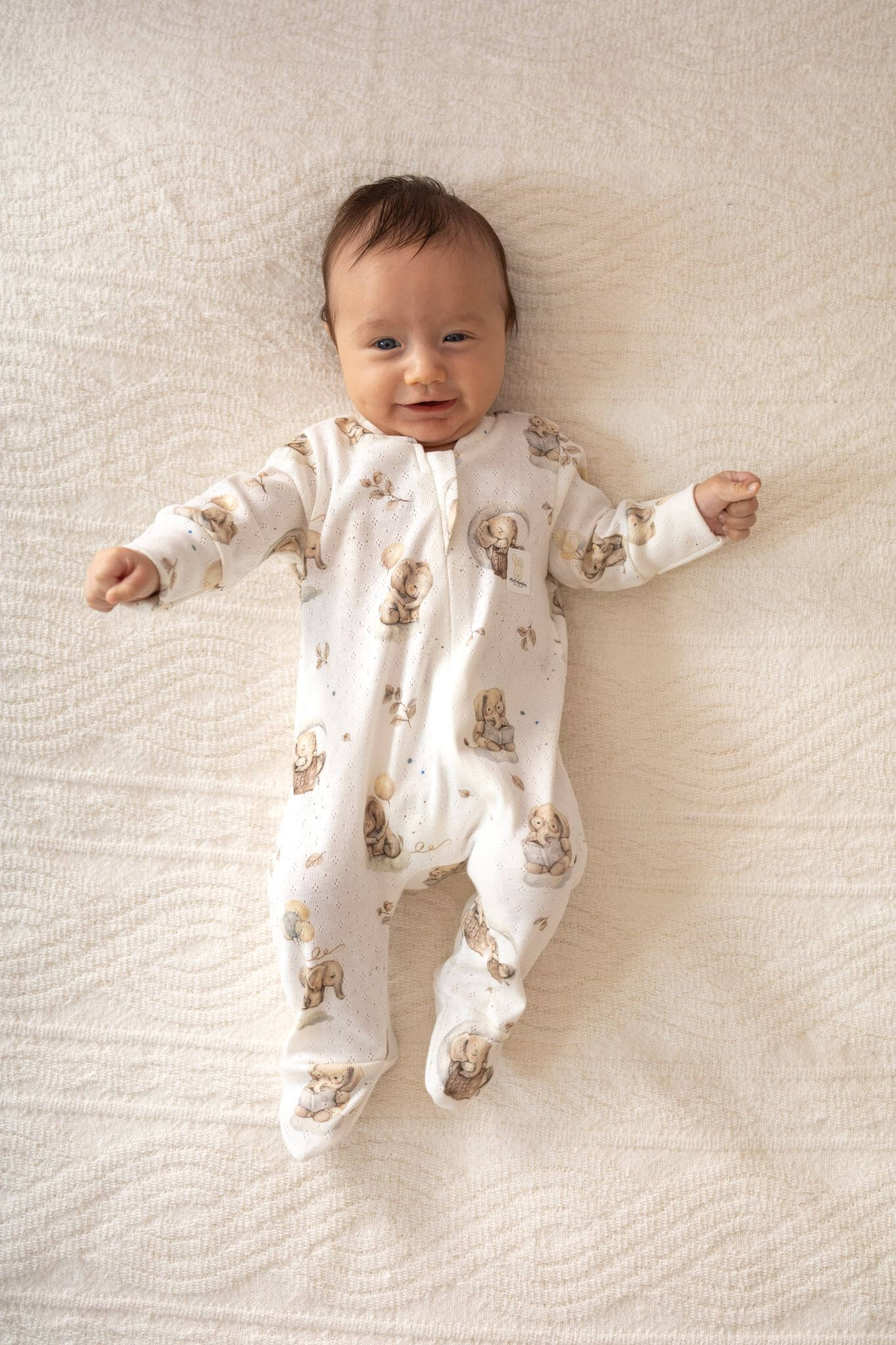 Ažurové kojenecké dupačky Sloníci (0-12 měsíců)